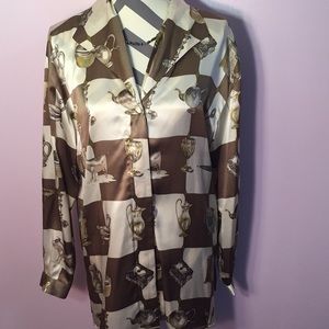 100% silk Shirt Ann May size medium